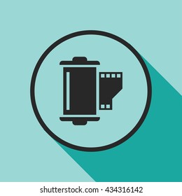 camera film roll icon. camera film roll vector illustration