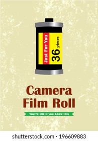 camera film roll poster illustration