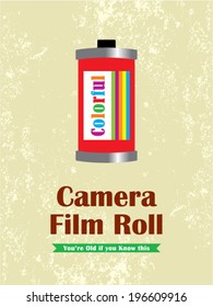 camera film roll poster illustration