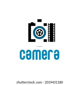 camera and film roll vector, cinema illustration