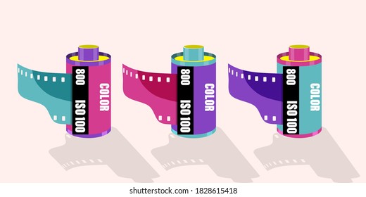 Camera film roll. vector illustration.
