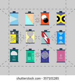Camera film roll, vector illustration