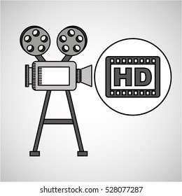 camera film vintage with movie hd vector illustration eps 10