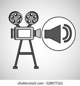camera film vintage with movie volume icon vector illustration eps 10