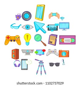 Camera for films icons set. Cartoon set of 25 camera for films vector icons for web isolated on white background
