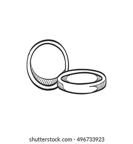 Camera filter icon in doodle sketch lines. Photography equipment instrument