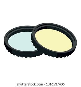 Camera filter icon. Isometric of camera filter vector icon for web design isolated on white background