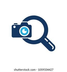 Camera Find Logo Icon Design