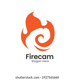 camera and fire design logo template