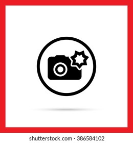 Camera with flash in circle