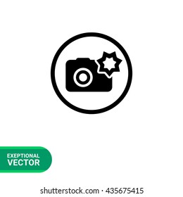 Camera with flash in circle
