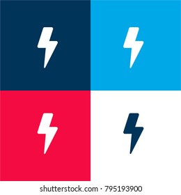 Camera Flash four color material and minimal icon logo set in red and blue