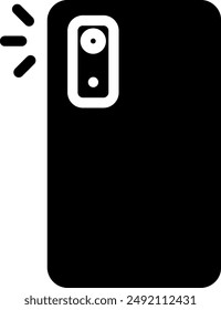 camera flash glyph icon illustration vector