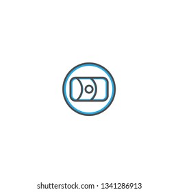 Camera flash icon design. Photography and video icon line vector illustration design