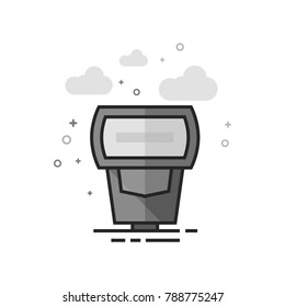 Camera flash icon in flat outlined grayscale style. Vector illustration.