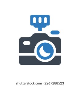 Camera flash icon. Illustration isolated on white background