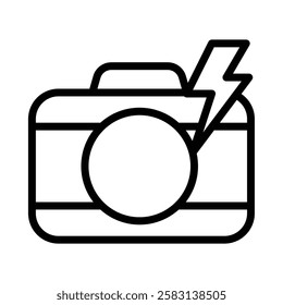 Camera Flash icon illustration in line style. Perfect for website mobile app presentation. Suitable for any user interface and user experience