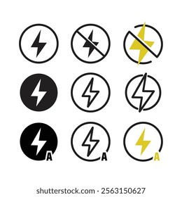 Camera Flash Icon Set Vector Design.