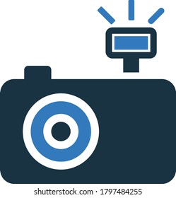 Camera flash icon, vector graphics