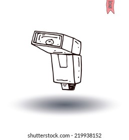  camera flash  icon, vector illustration