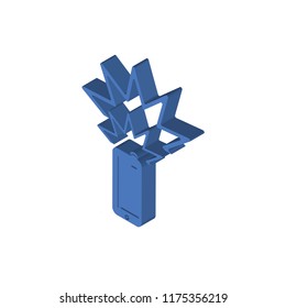 Camera Flash isometric left top view 3D icon