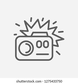 Camera flash light icon line symbol. Isolated vector illustration of  icon sign concept for your web site mobile app logo UI design.