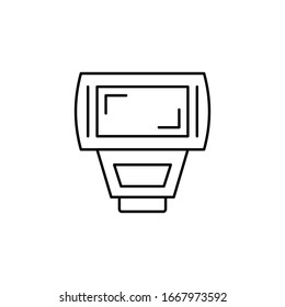 Camera flash light icon. Simple line, outline vector elements of shooting equipment for ui and ux, website or mobile application