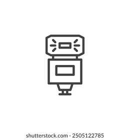 Camera Flash line icon. linear style sign for mobile concept and web design. Camera flash unit outline vector icon. Symbol, logo illustration. Vector graphics