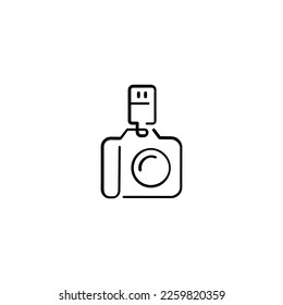 Camera Flash Line Style Icon Design 