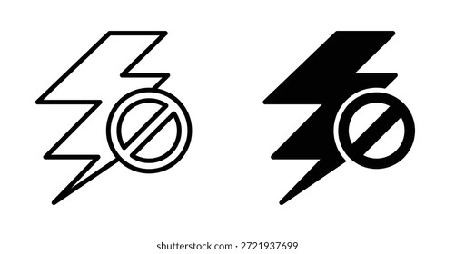 Icono de flash apagado de la cámara. Línea con trazo editable y plano para el Web