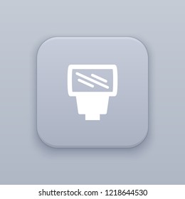 Camera flash rounded button, best vector on a gray background