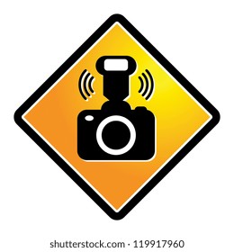 Camera flash sign, vector illustration