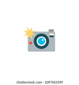 Camera with Flash Vector Icon