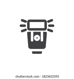 Camera flash vector icon. filled flat sign for mobile concept and web design. Speedlight flash glyph icon. Symbol, logo illustration. Vector graphics