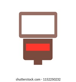 camera flash vector isolated. Flat design style on a white background