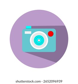 Camera Flat Background Icon. Editable Stroke. Can be used for websites and mobile apps.