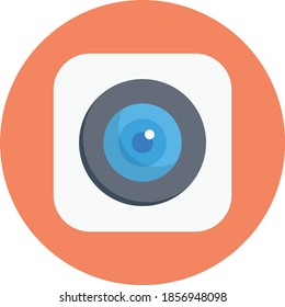 camera flat circle with shadow icon