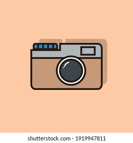 Camera flat design icon for commercial use