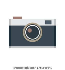 camera flat design on white background