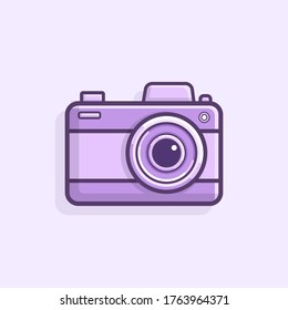 Camera with flat design style. Vector illustration