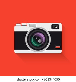 Camera. Flat design. Vector illustration.