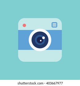 Camera Flat icon in circle . Vector illustration
