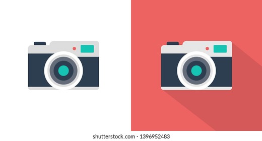 Camera Flat Icon Design Vector