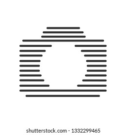 Camera flat icon. Horizontal lines Vector illustration