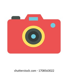 Camera with flat icon illustration