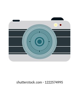 Camera flat icon - lens symbol - photography illustration - capture photo vector icon