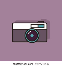 Camera flat icon logo for commercial use