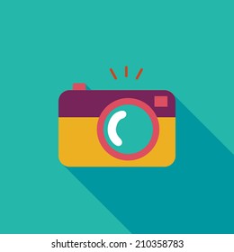 camera flat icon with long shadow