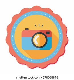 camera flat icon with long shadow