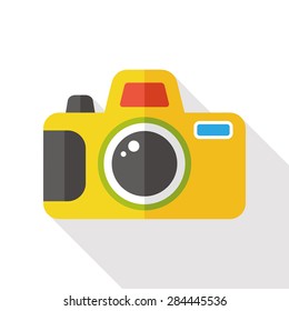 camera flat icon with long shadow